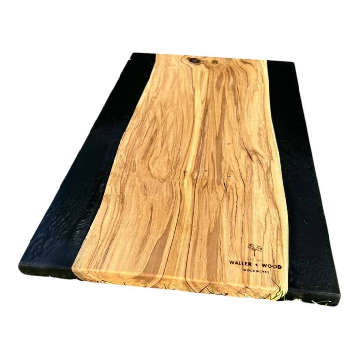 Cast Holly and Black Resin Serving Board